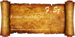 Fodor Szolón névjegykártya